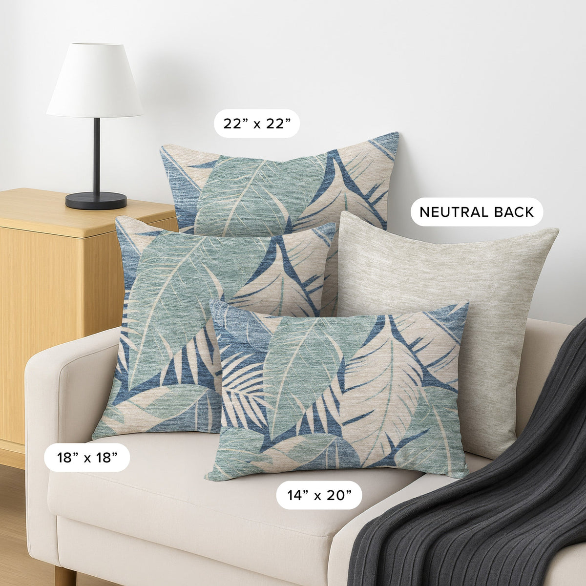 Aloha AH6 Indigo Chenille Decorative Pillow