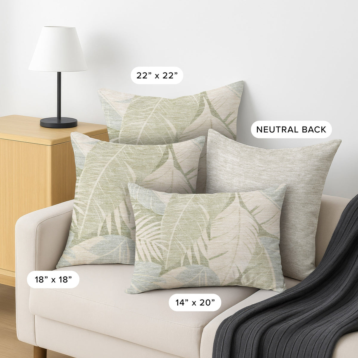 Aloha AH6 Ivory Chenille Decorative Pillow
