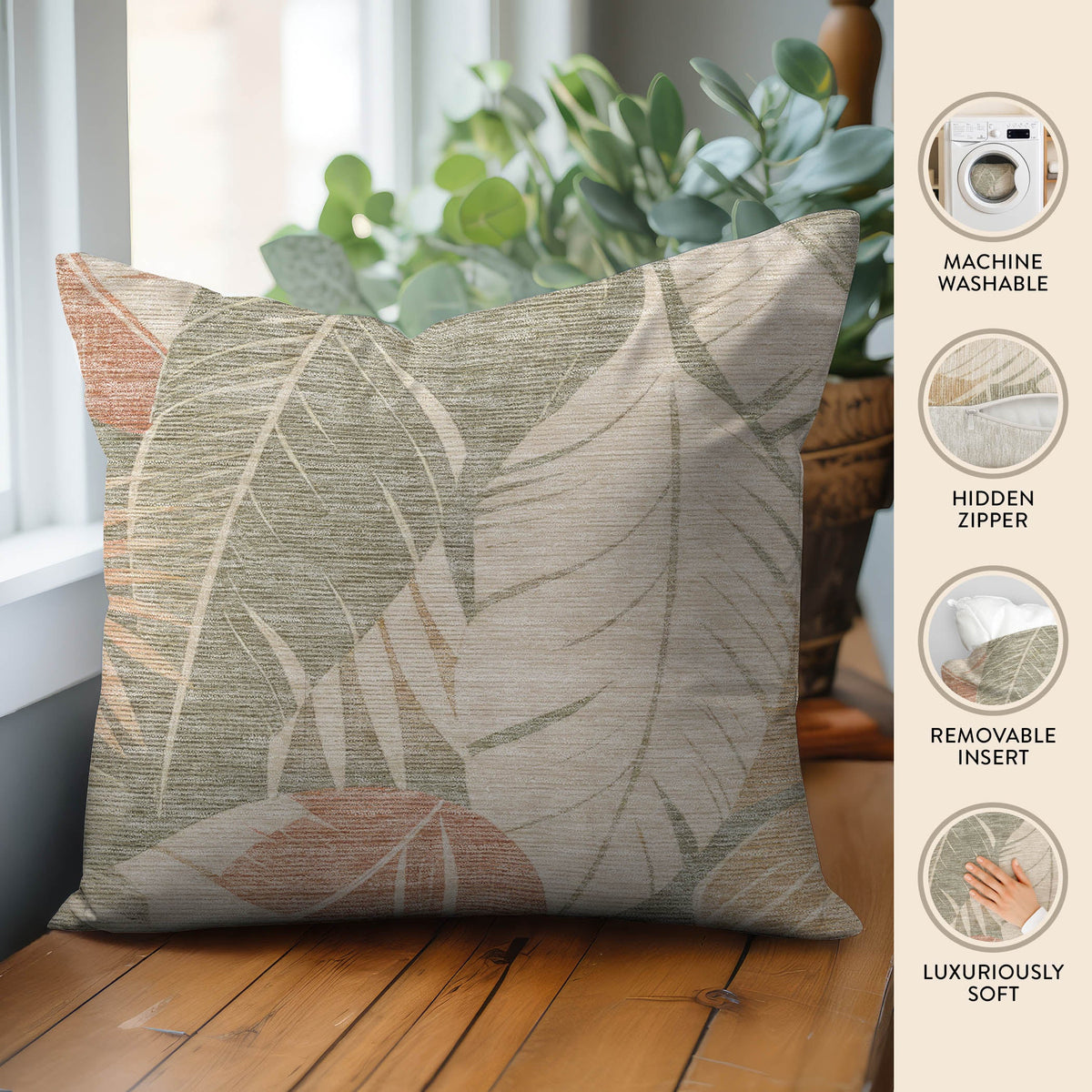 Aloha AH6 Sage Chenille Decorative Pillow