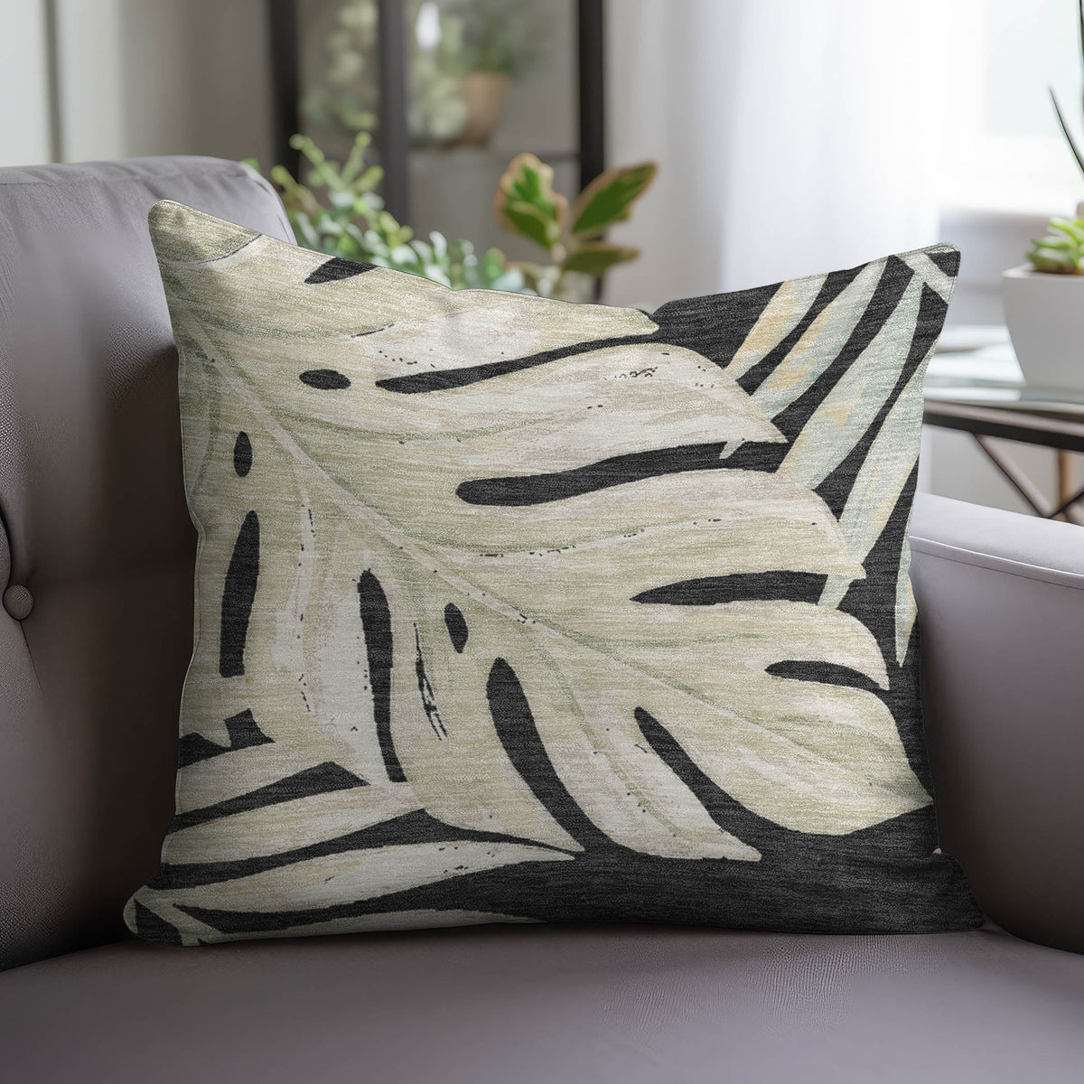 Aloha AH7 Black Chenille Decorative Pillow