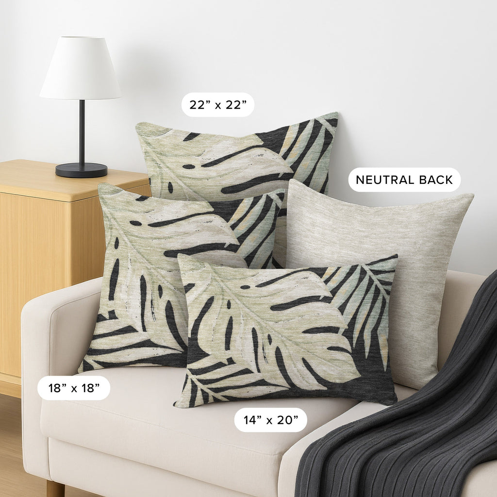 Aloha AH7 Black Chenille Decorative Pillow