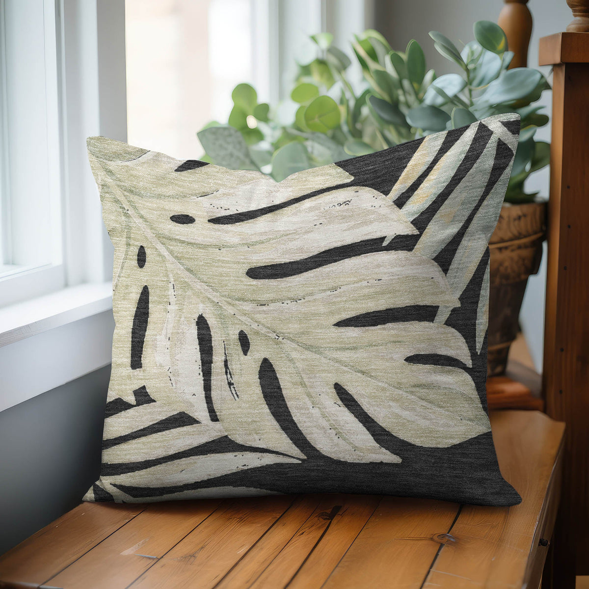 Aloha AH7 Black Chenille Decorative Pillow