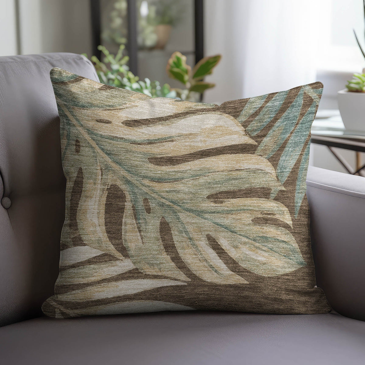 Aloha AH7 Chocolate Chenille Decorative Pillow