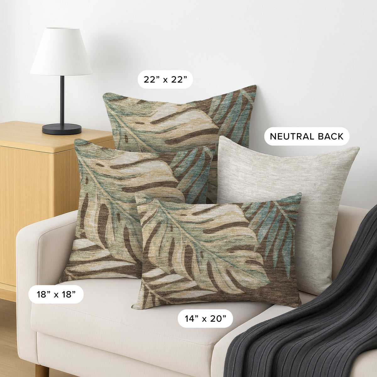 Aloha AH7 Chocolate Chenille Decorative Pillow