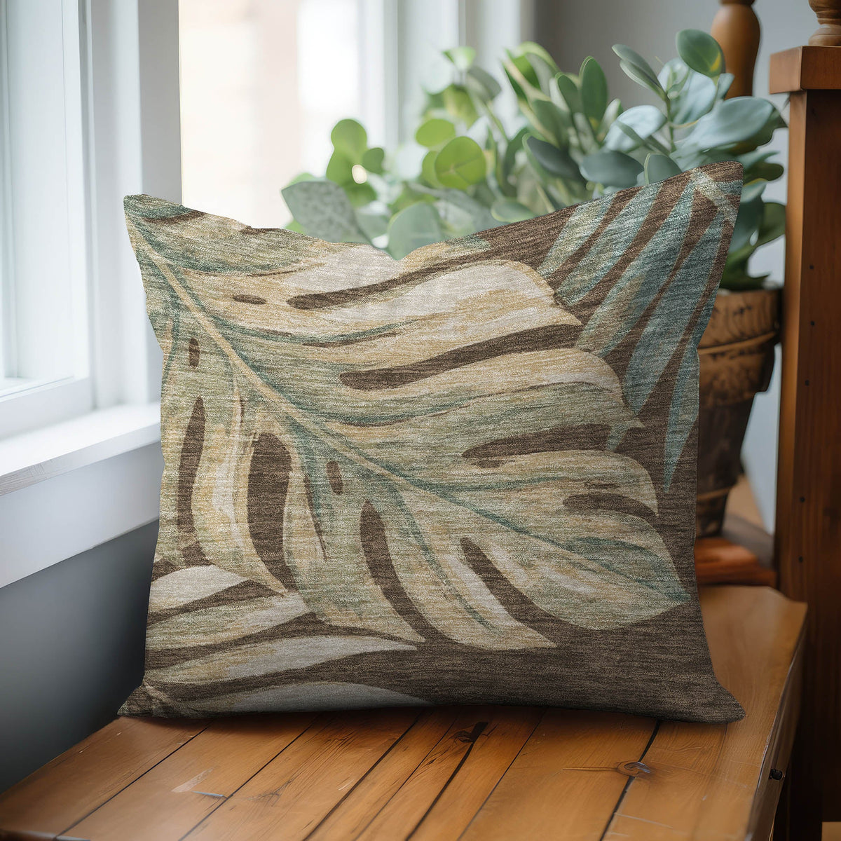 Aloha AH7 Chocolate Chenille Decorative Pillow