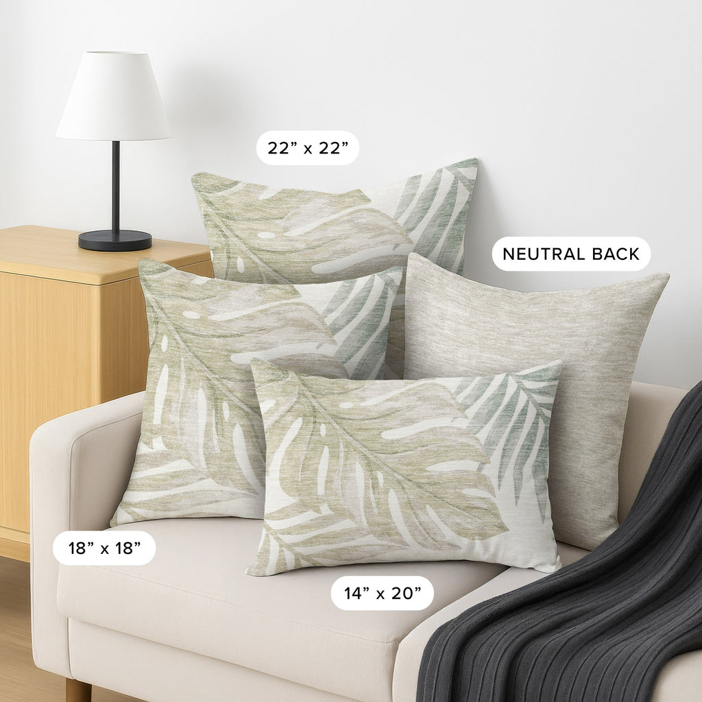 Aloha AH7 Ivory Chenille Decorative Pillow