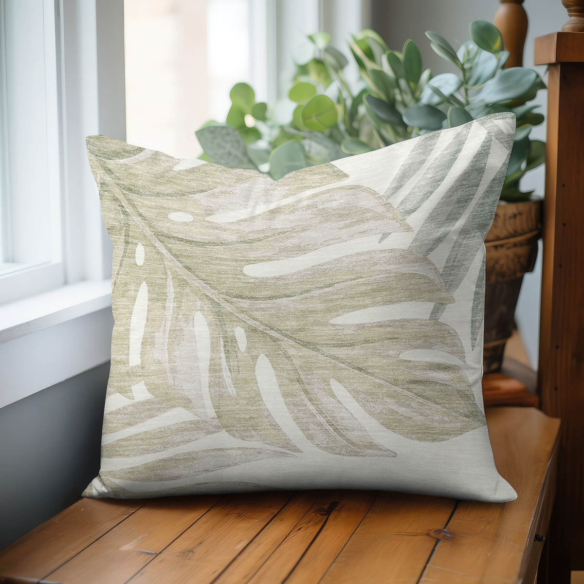 Aloha AH7 Ivory Chenille Decorative Pillow