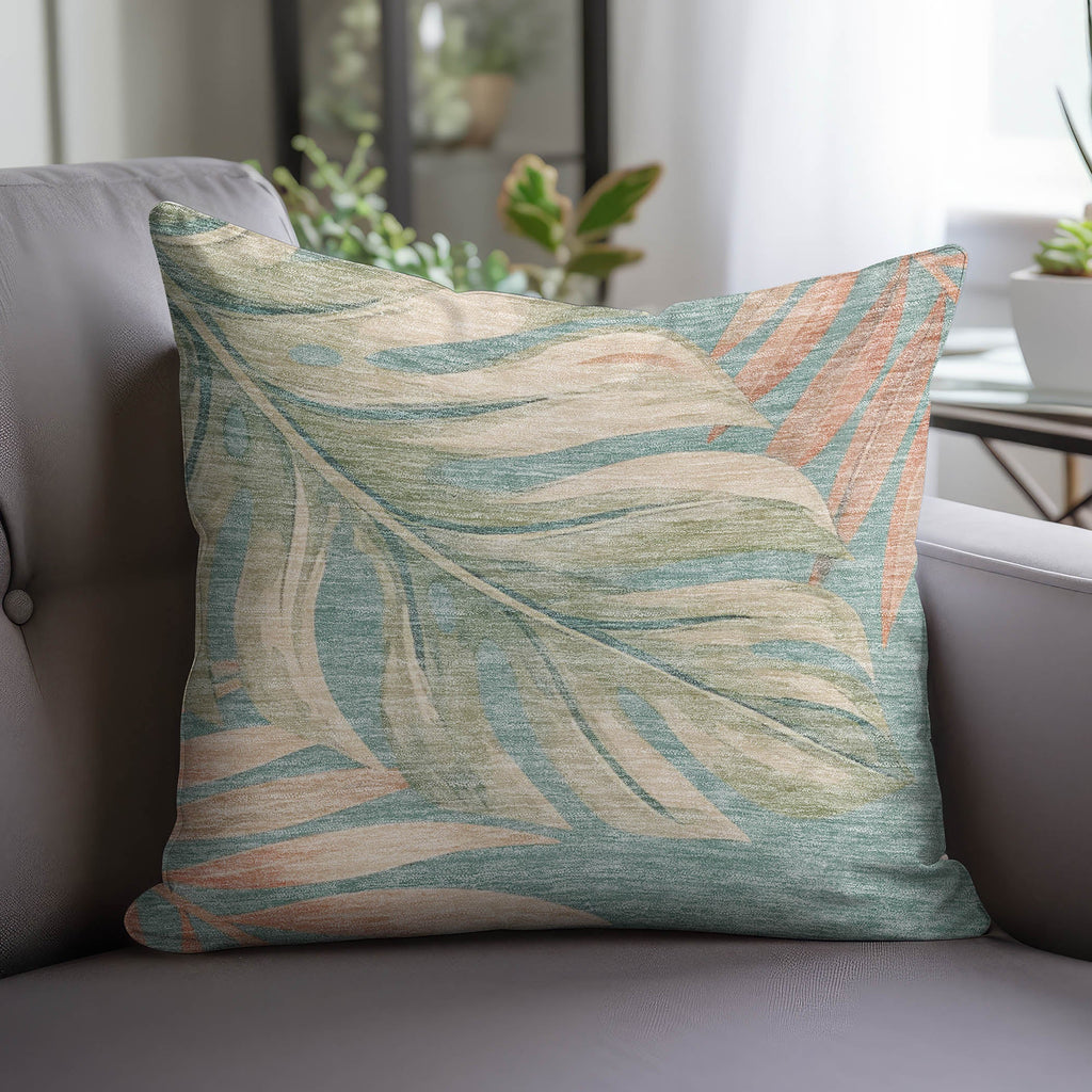 Aloha AH7 Teal Chenille Decorative Pillow