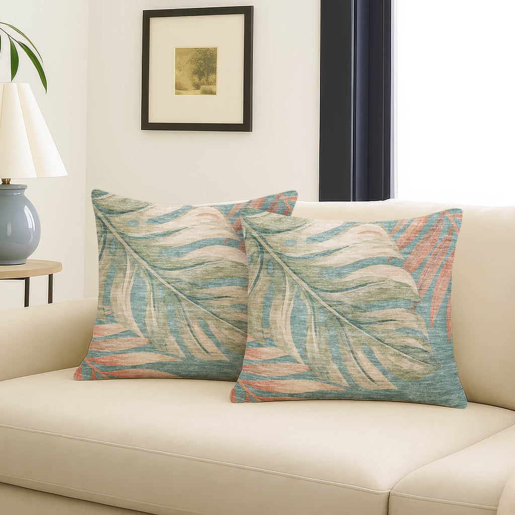 Aloha AH7 Teal Chenille Decorative Pillow