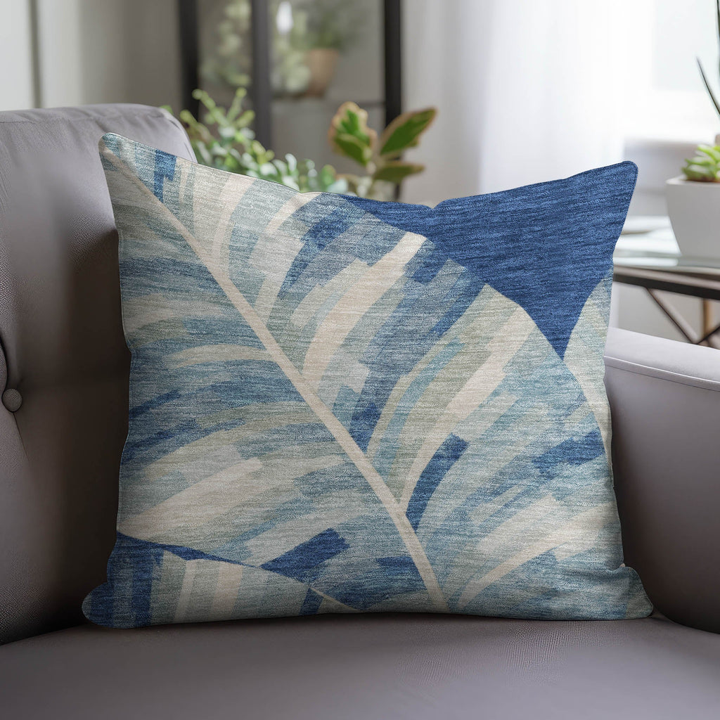 Aloha AH8 Blue Chenille Decorative Pillow
