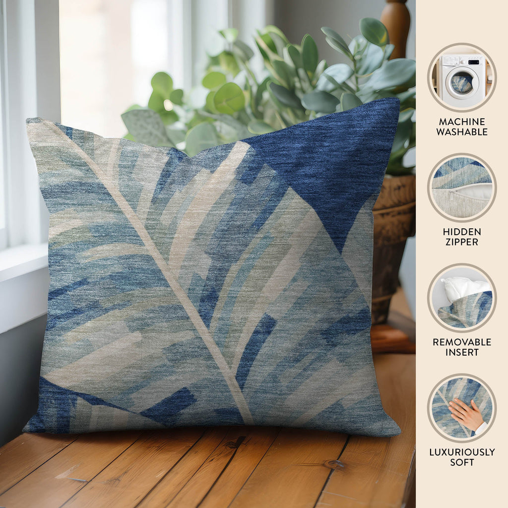 Aloha AH8 Blue Chenille Decorative Pillow