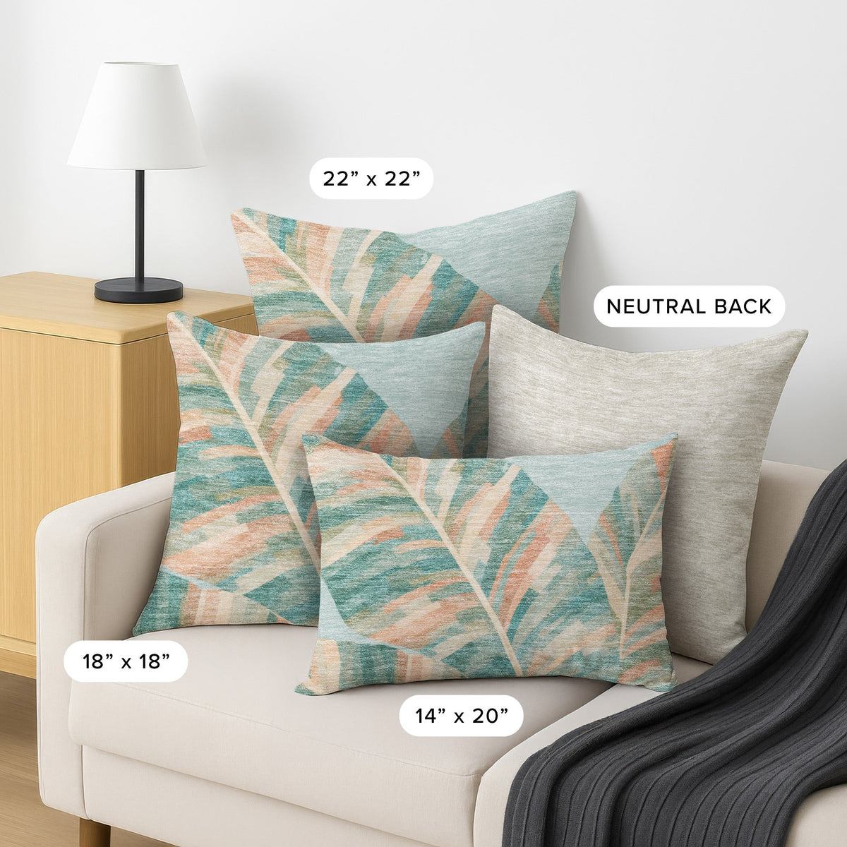 Aloha AH8 Teal Chenille Decorative Pillow
