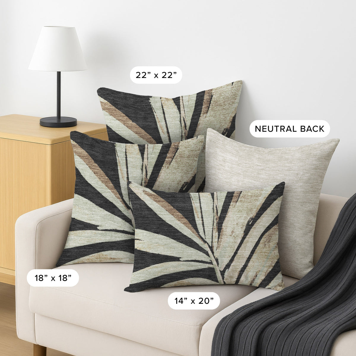 Aloha AH9 Black Chenille Decorative Pillow