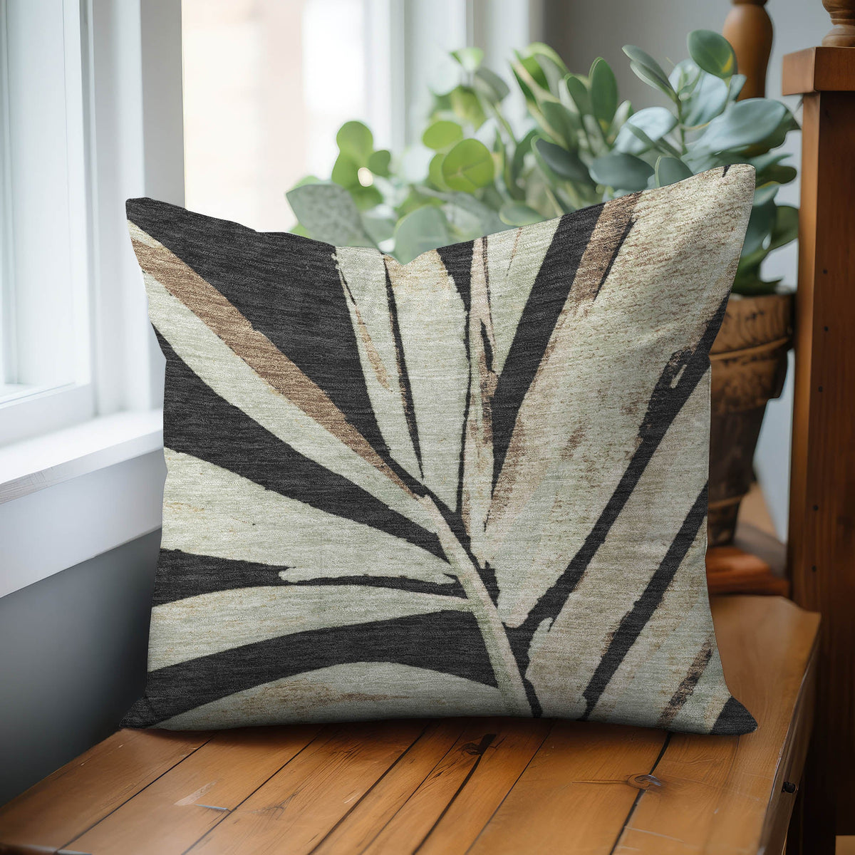 Aloha AH9 Black Chenille Decorative Pillow