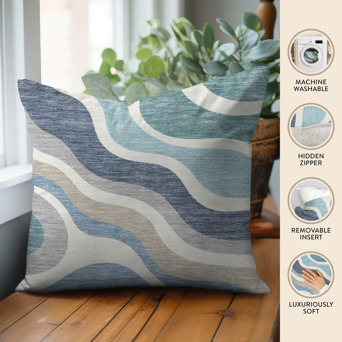 Bluewater BW10 Teal Chenille Decorative Pillow