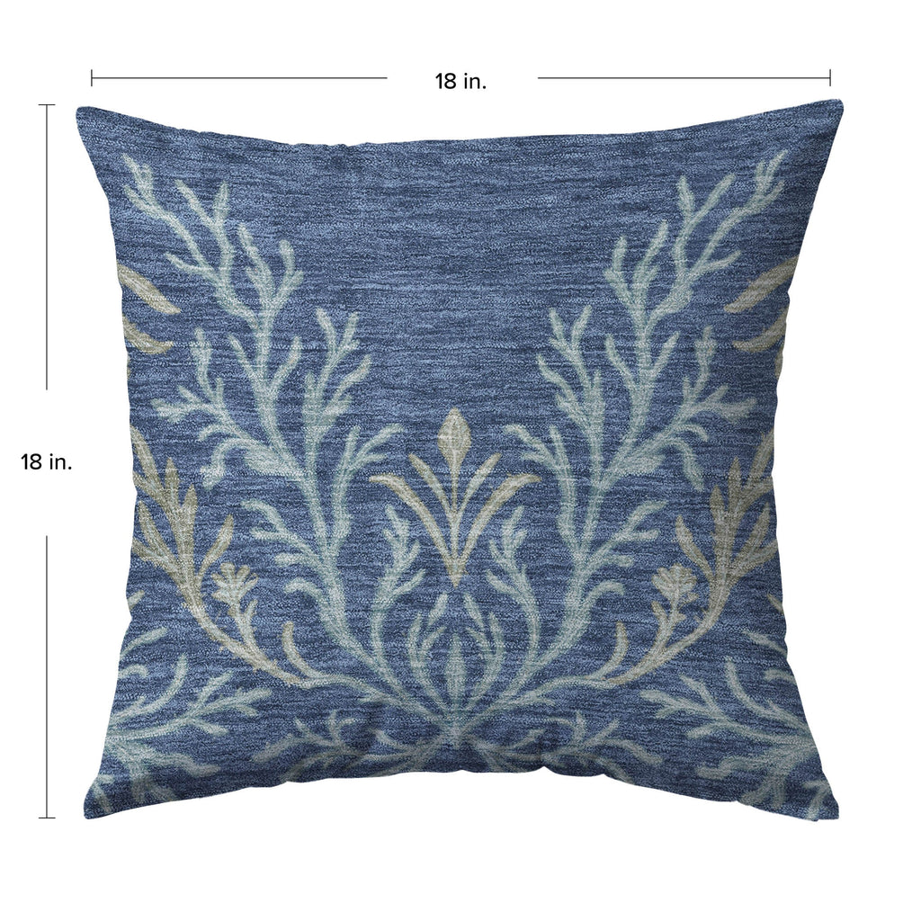 Bluewater BW11 Blue Chenille Decorative Pillow