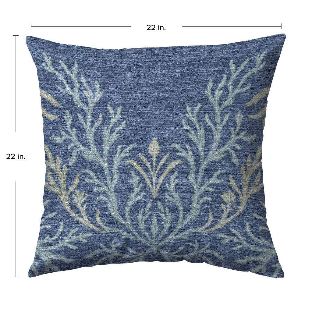 Bluewater BW11 Blue Chenille Decorative Pillow