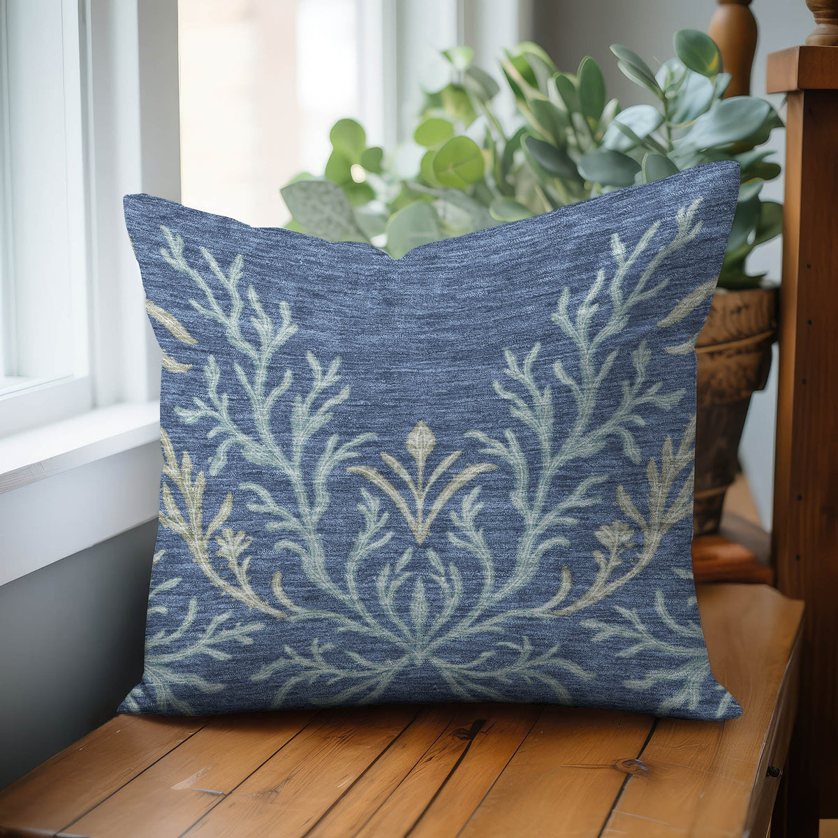 Bluewater BW11 Blue Chenille Decorative Pillow