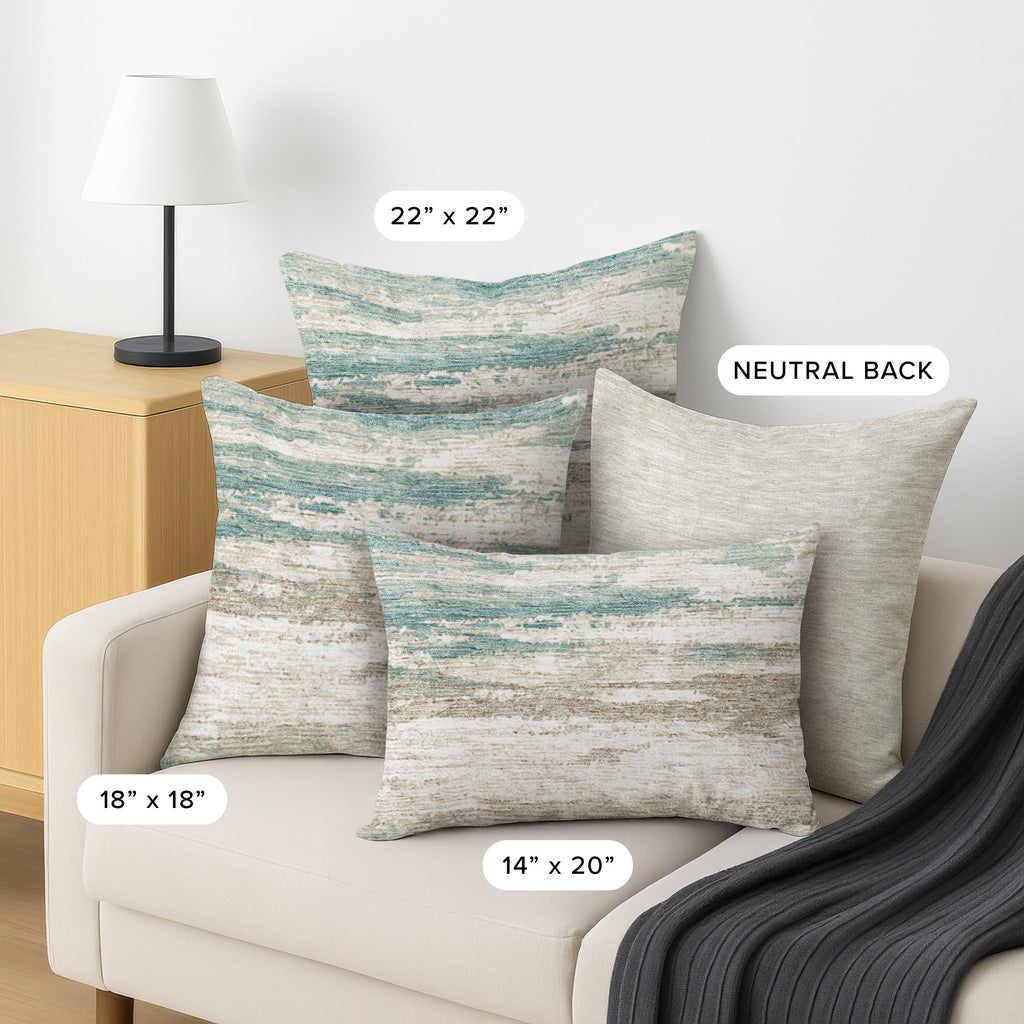 Bluewater BW12 Teal Chenille Decorative Pillow
