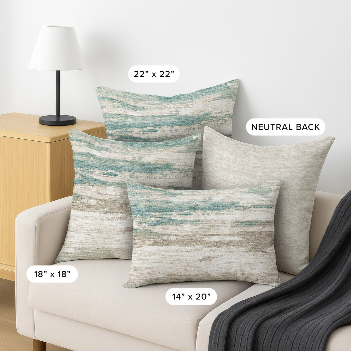 Bluewater BW12 Teal Chenille Decorative Pillow