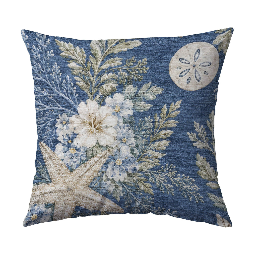 Bluewater BW1 Blue Chenille Decorative Pillow