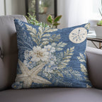 Bluewater BW1 Blue Chenille Decorative Pillow