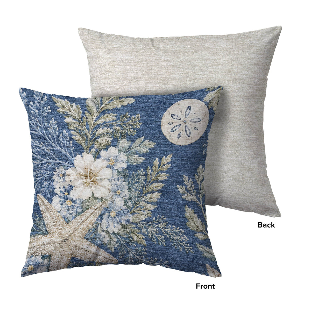 Bluewater BW1 Blue Chenille Decorative Pillow