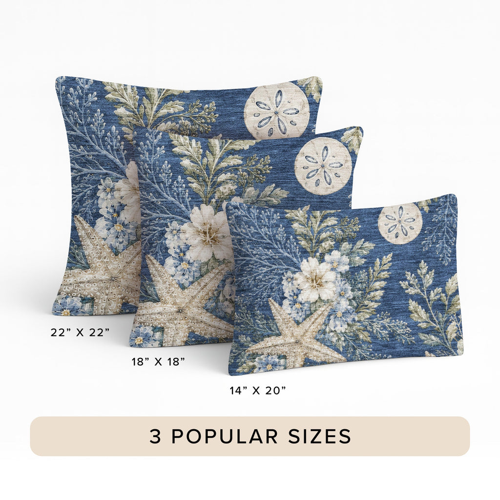 Bluewater BW1 Blue Chenille Decorative Pillow