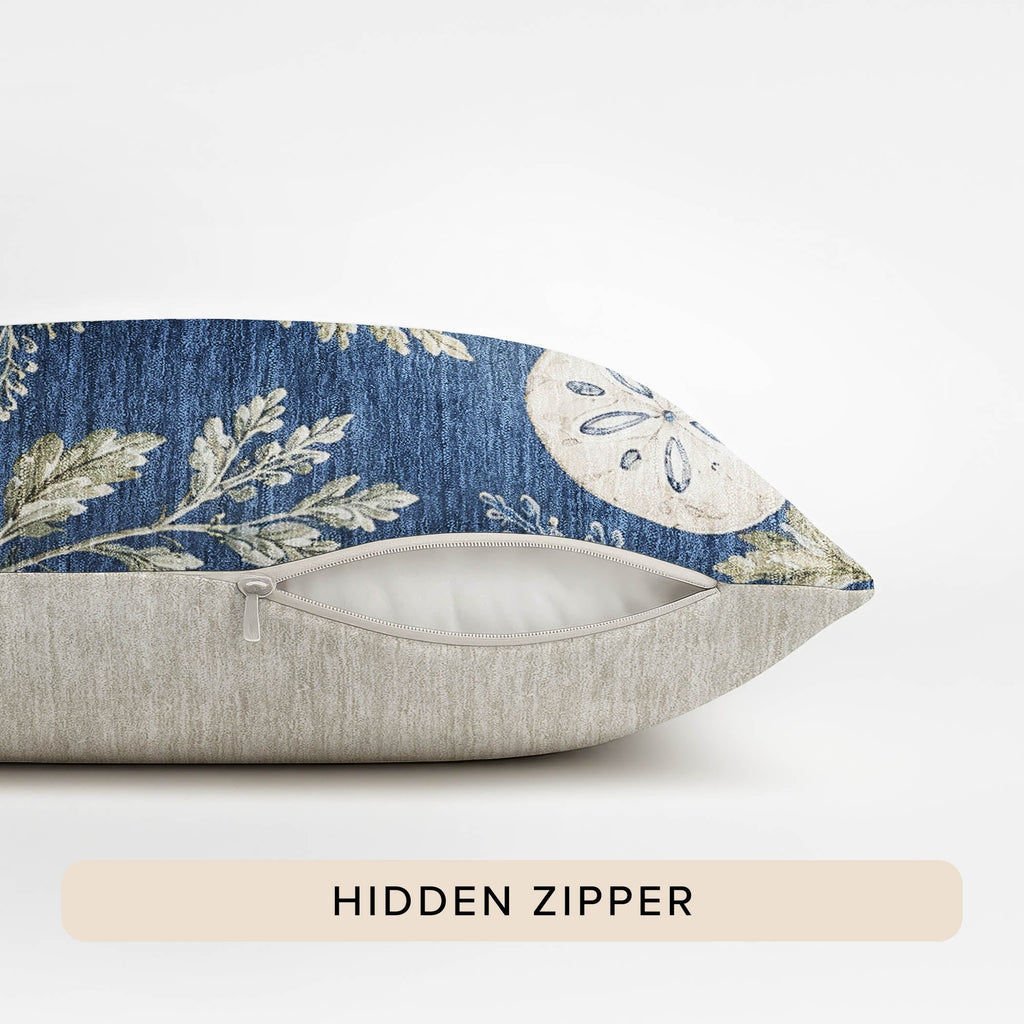 Bluewater BW1 Blue Chenille Decorative Pillow