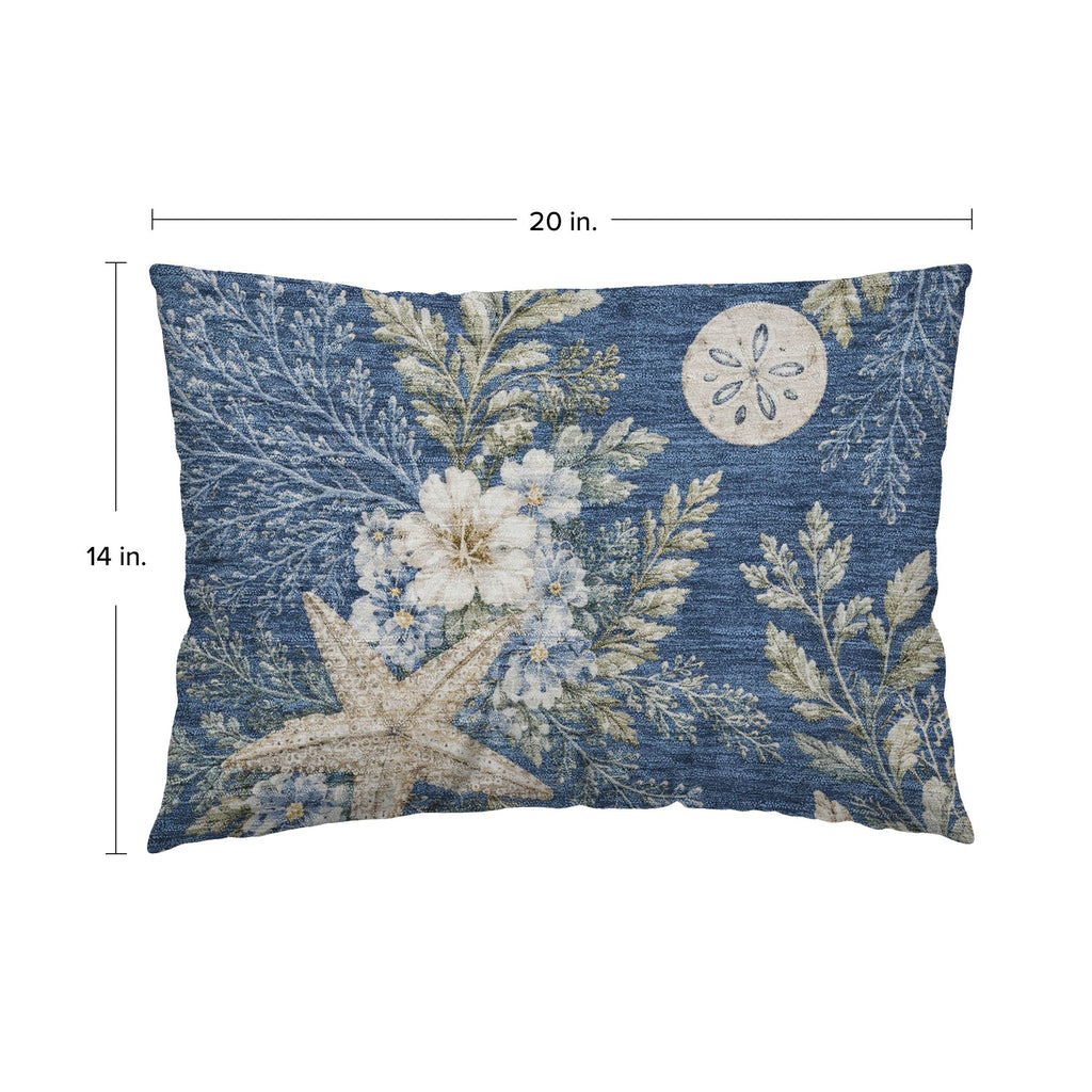Bluewater BW1 Blue Chenille Decorative Pillow