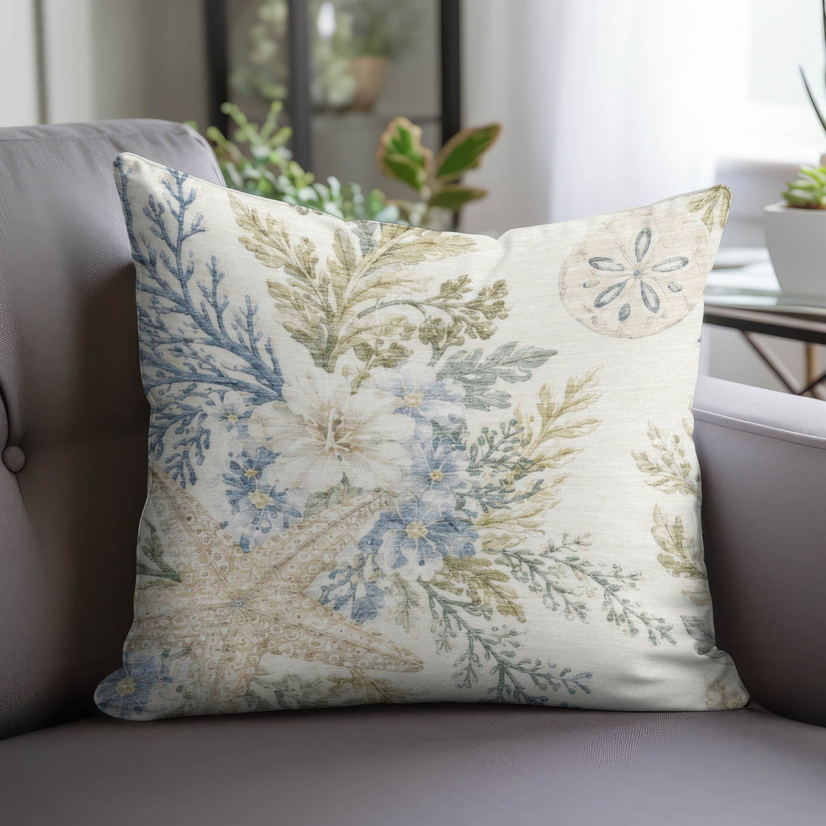Bluewater BW1 Ivory Chenille Decorative Pillow