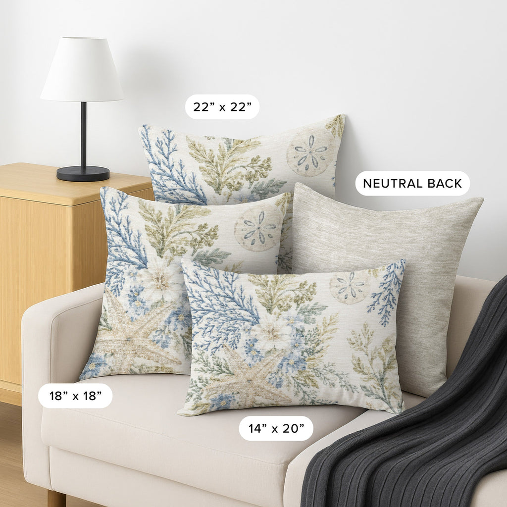 Bluewater BW1 Ivory Chenille Decorative Pillow