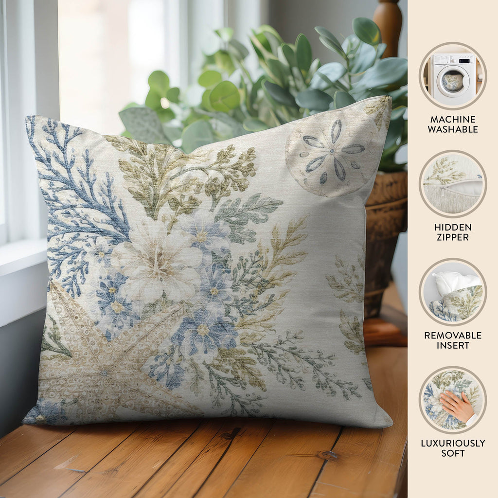 Bluewater BW1 Ivory Chenille Decorative Pillow