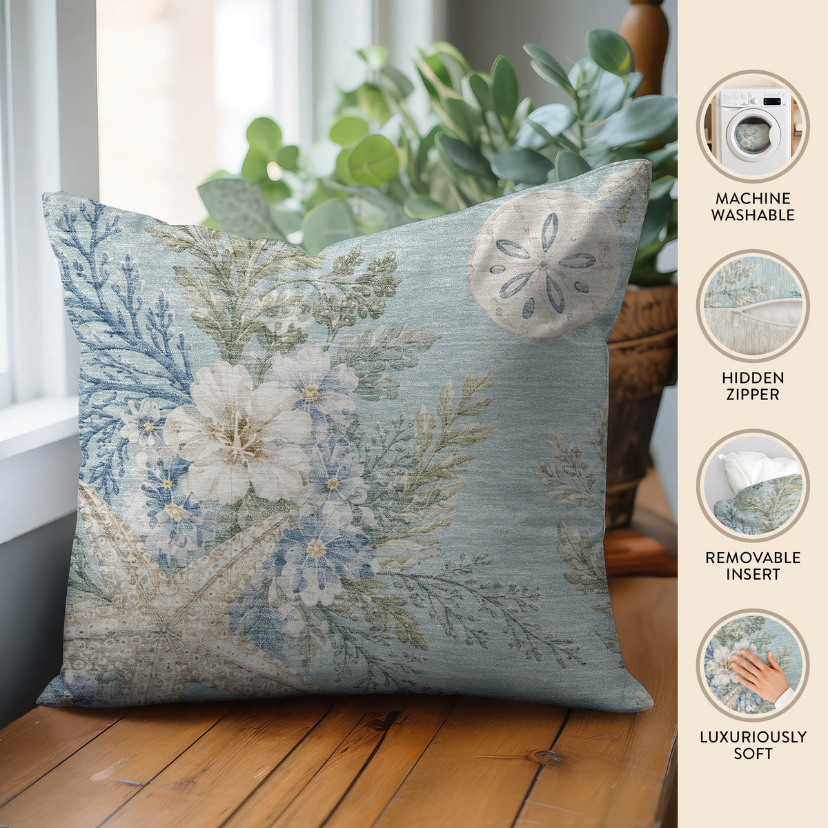 Bluewater BW1 Sky Chenille Decorative Pillow
