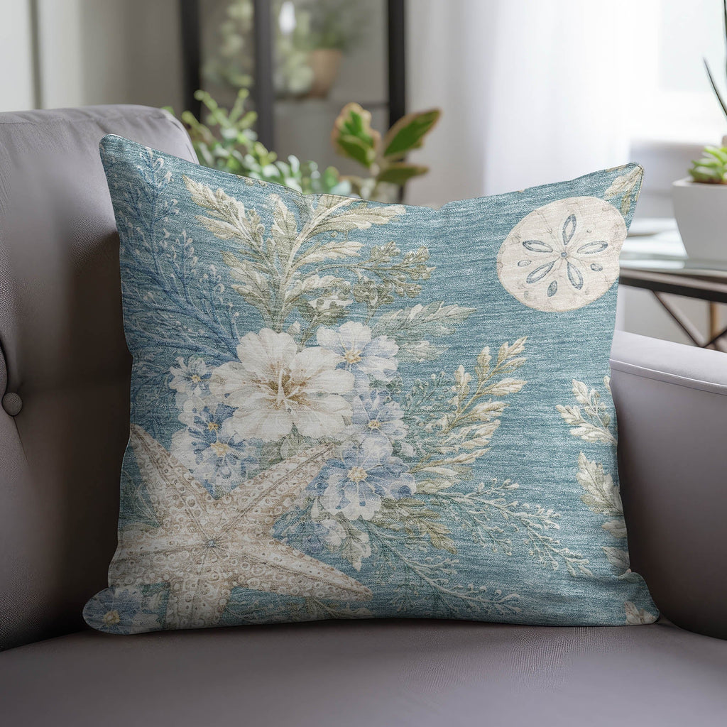 Bluewater BW1 Teal Chenille Decorative Pillow