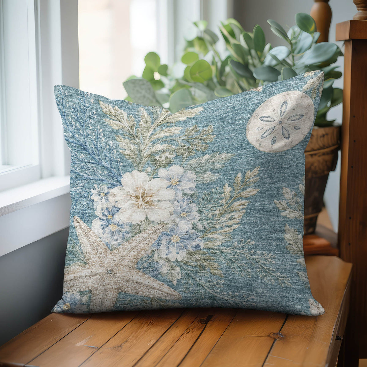 Bluewater BW1 Teal Chenille Decorative Pillow