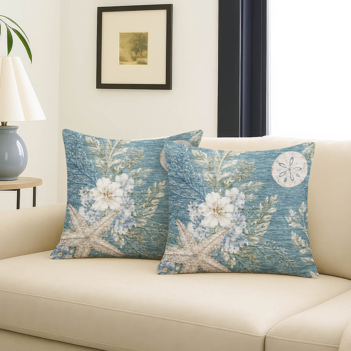 Bluewater BW1 Teal Chenille Decorative Pillow