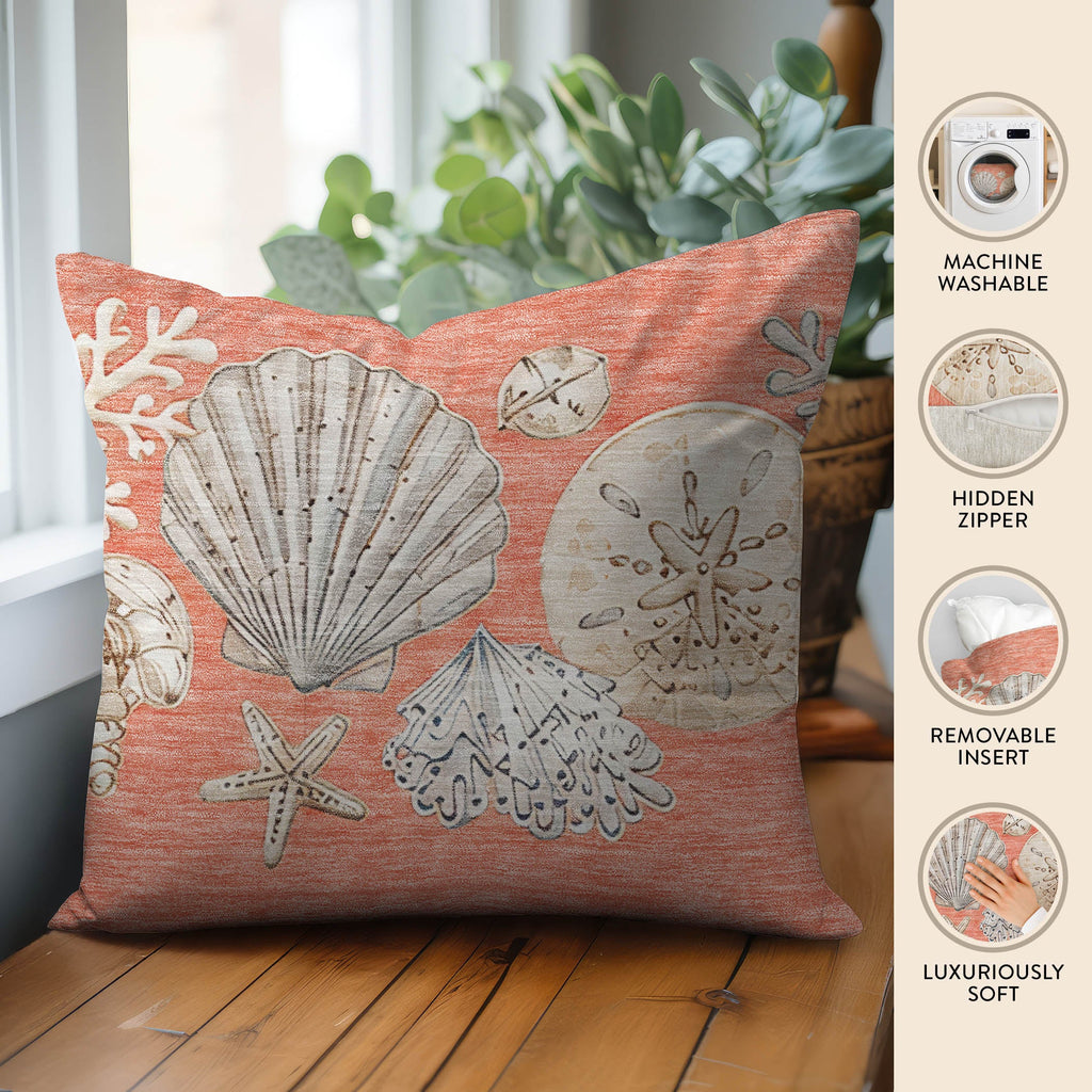 Bluewater BW2 Coral Chenille Decorative Pillow