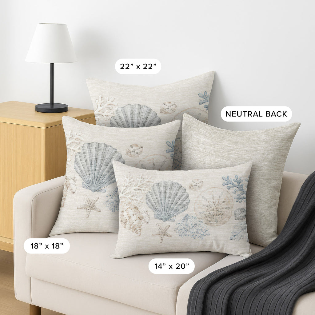 Bluewater BW2 Ivory Chenille Decorative Pillow