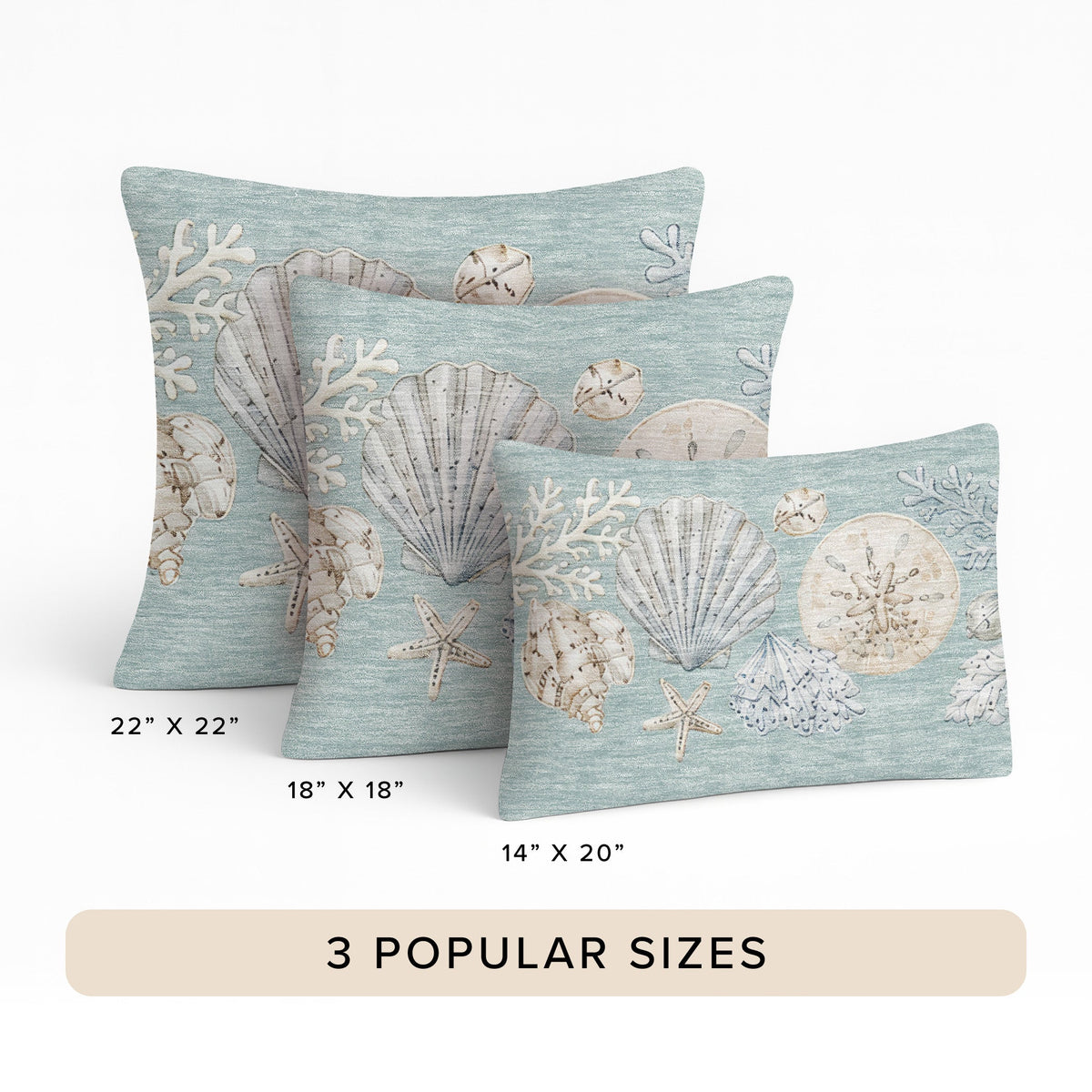Bluewater BW2 Seafoam Chenille Decorative Pillow