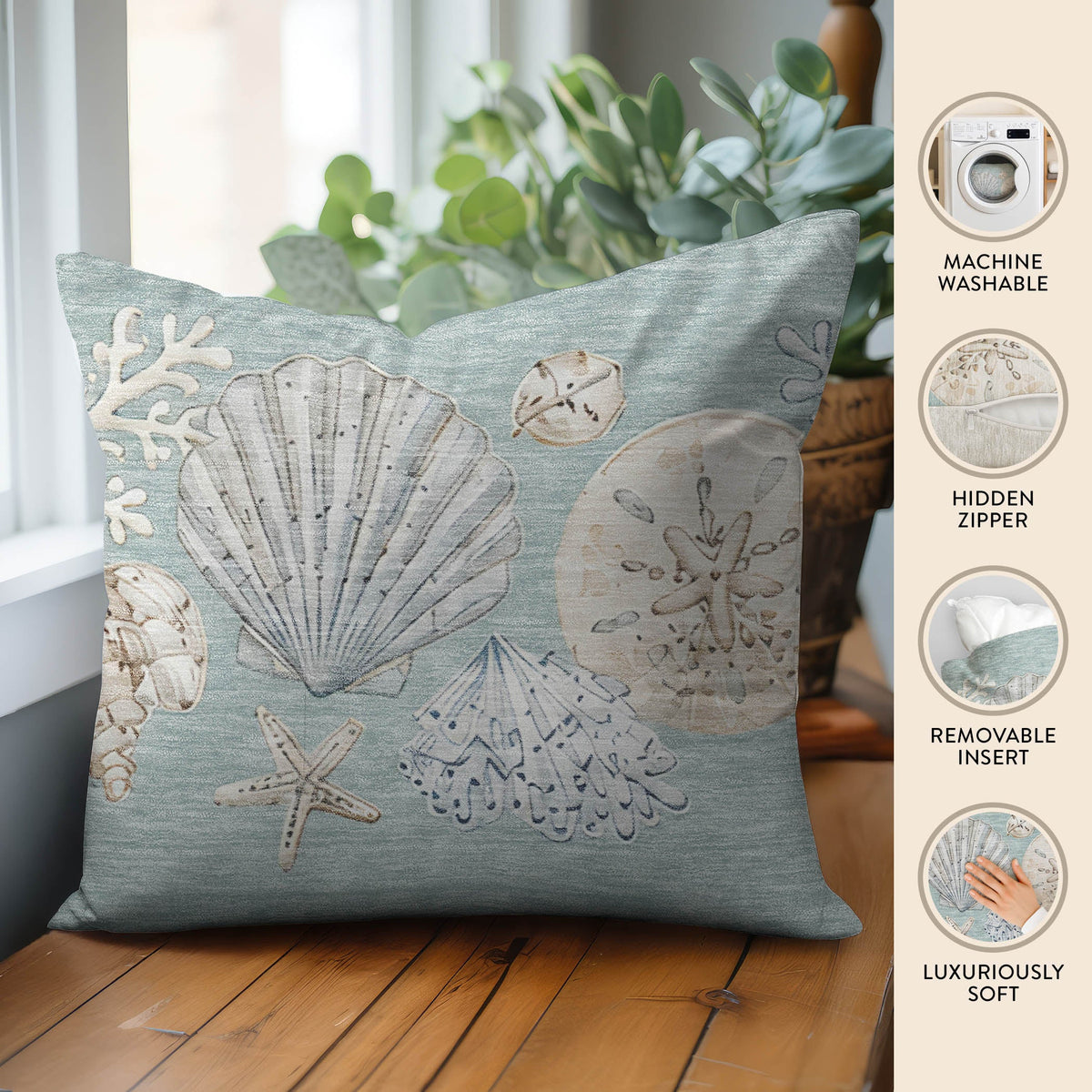 Bluewater BW2 Seafoam Chenille Decorative Pillow