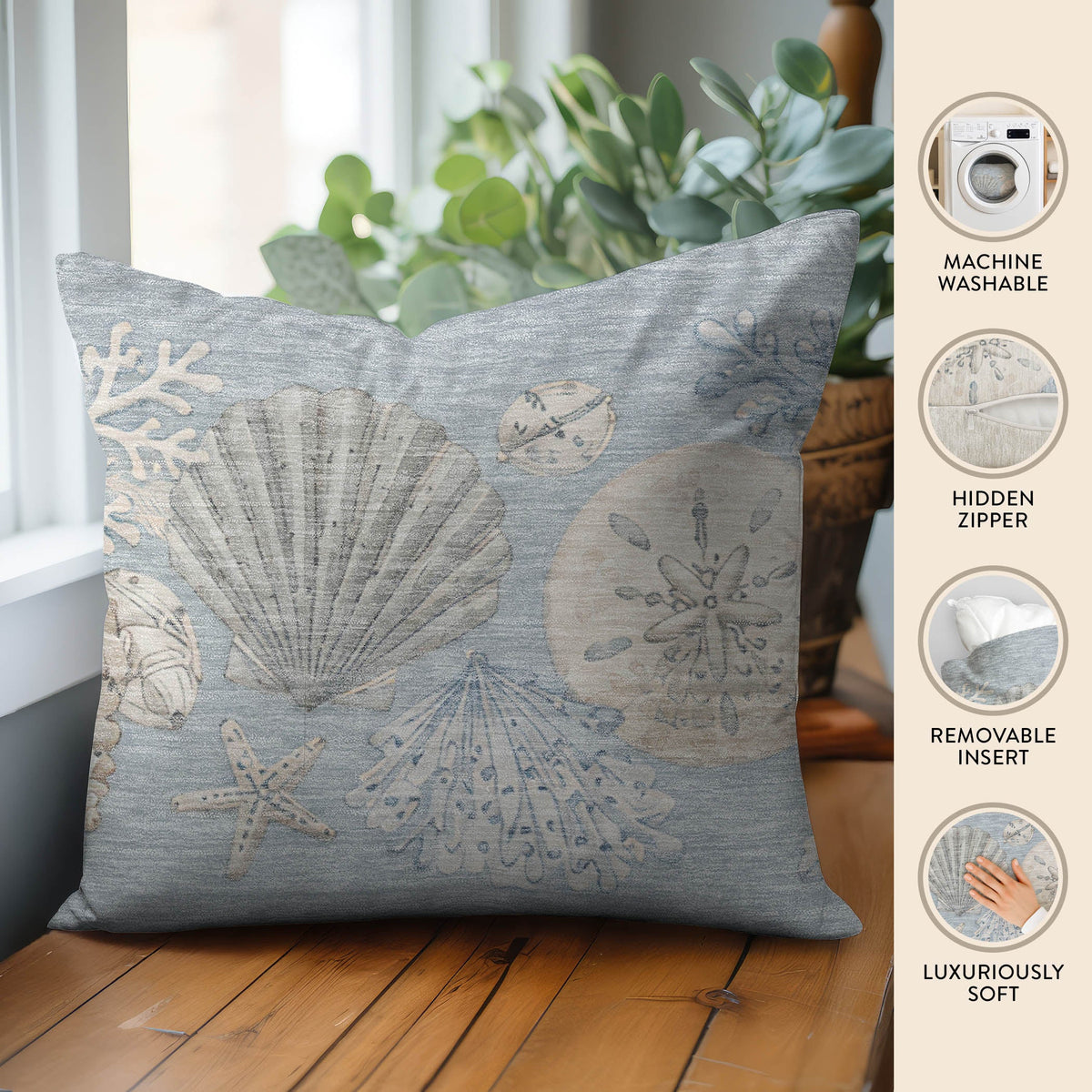 Bluewater BW2 Sky Chenille Decorative Pillow