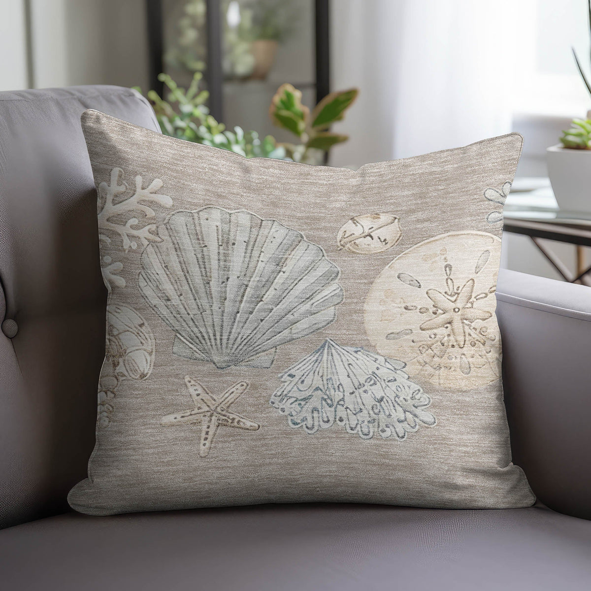 Bluewater BW2 Taupe Chenille Decorative Pillow