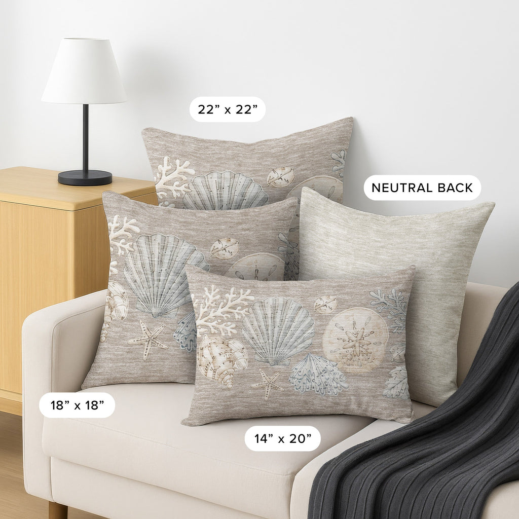 Bluewater BW2 Taupe Chenille Decorative Pillow