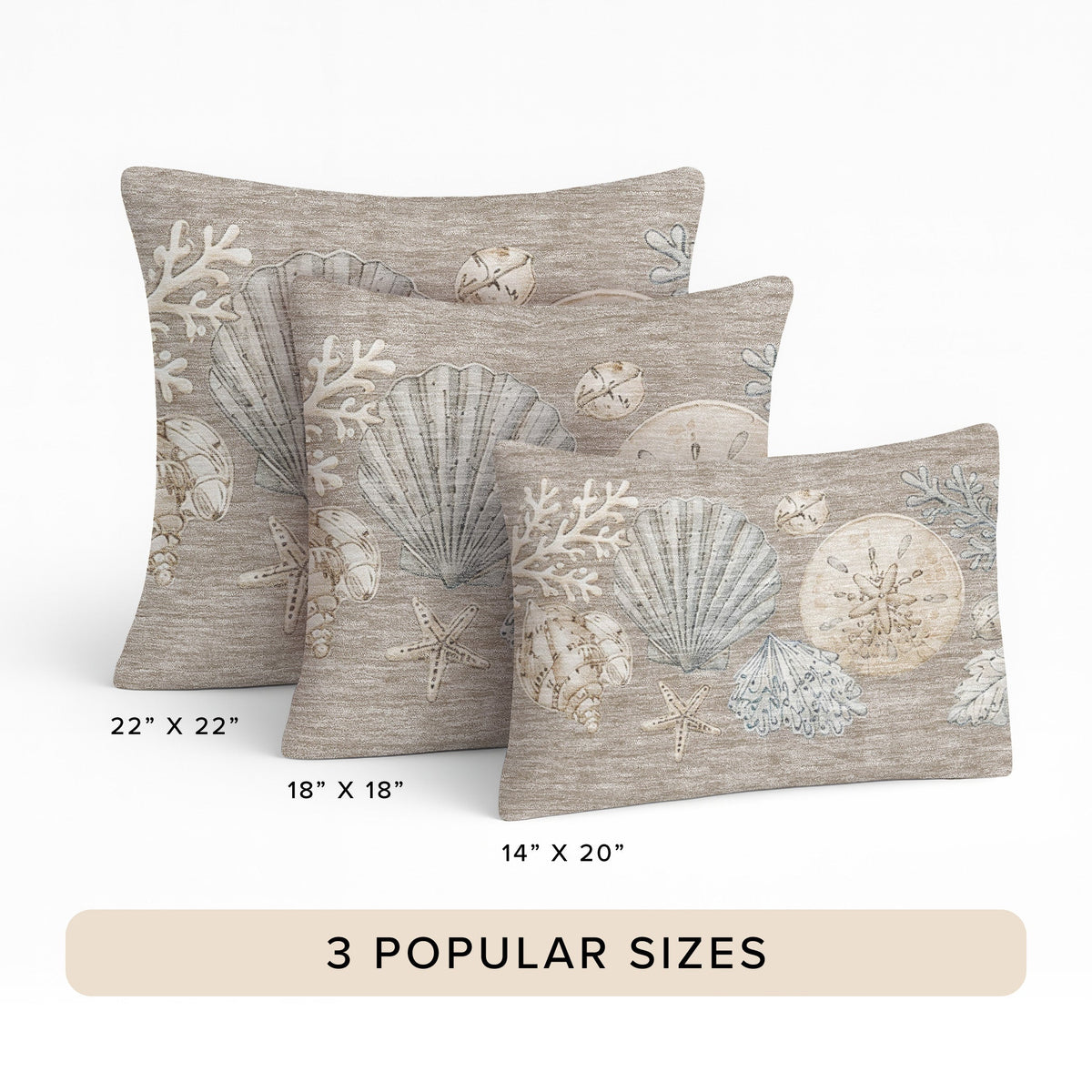 Bluewater BW2 Taupe Chenille Decorative Pillow