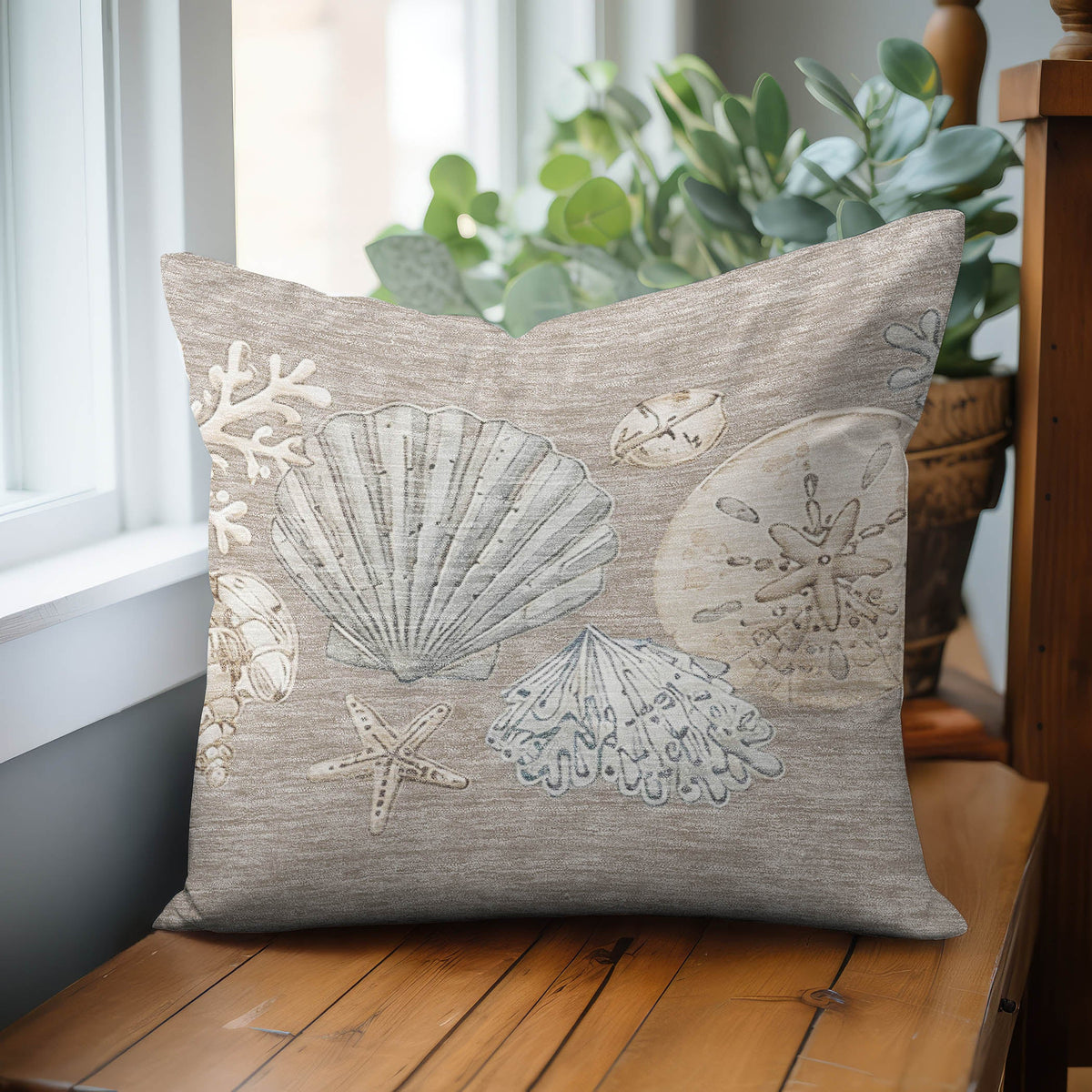 Bluewater BW2 Taupe Chenille Decorative Pillow