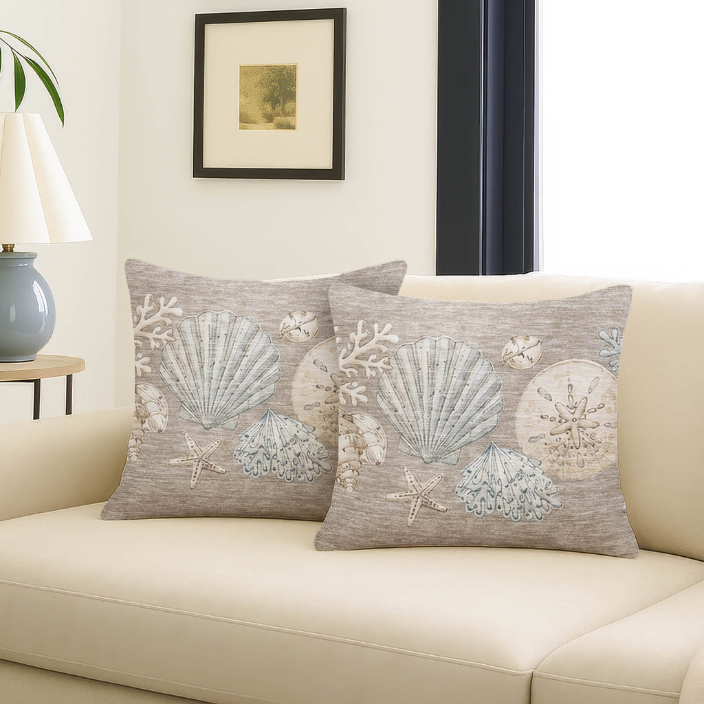 Bluewater BW2 Taupe Chenille Decorative Pillow