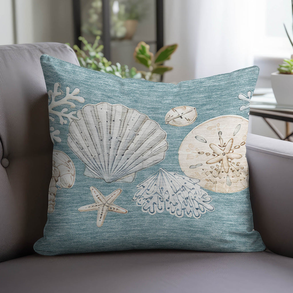 Bluewater BW2 Teal Chenille Decorative Pillow
