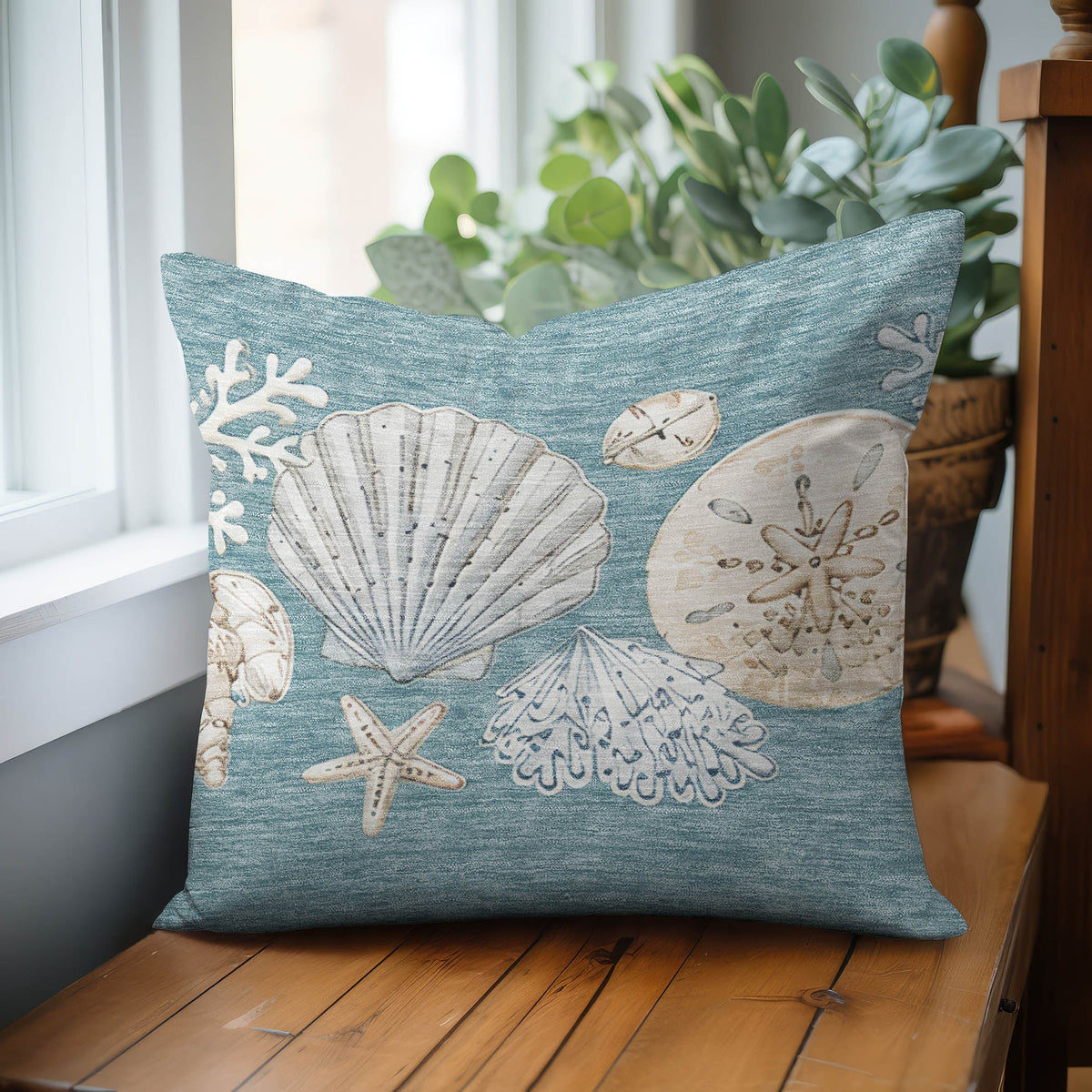 Bluewater BW2 Teal Chenille Decorative Pillow