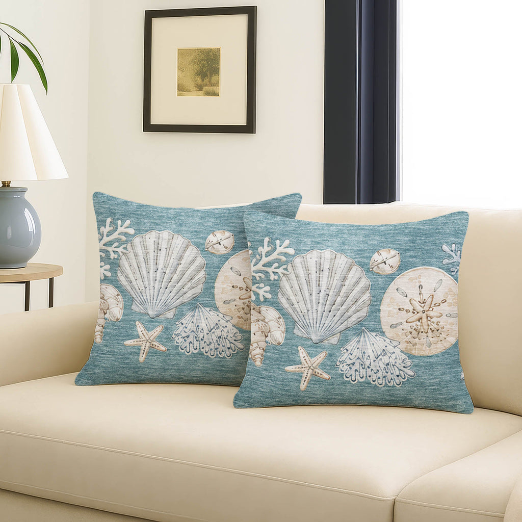 Bluewater BW2 Teal Chenille Decorative Pillow